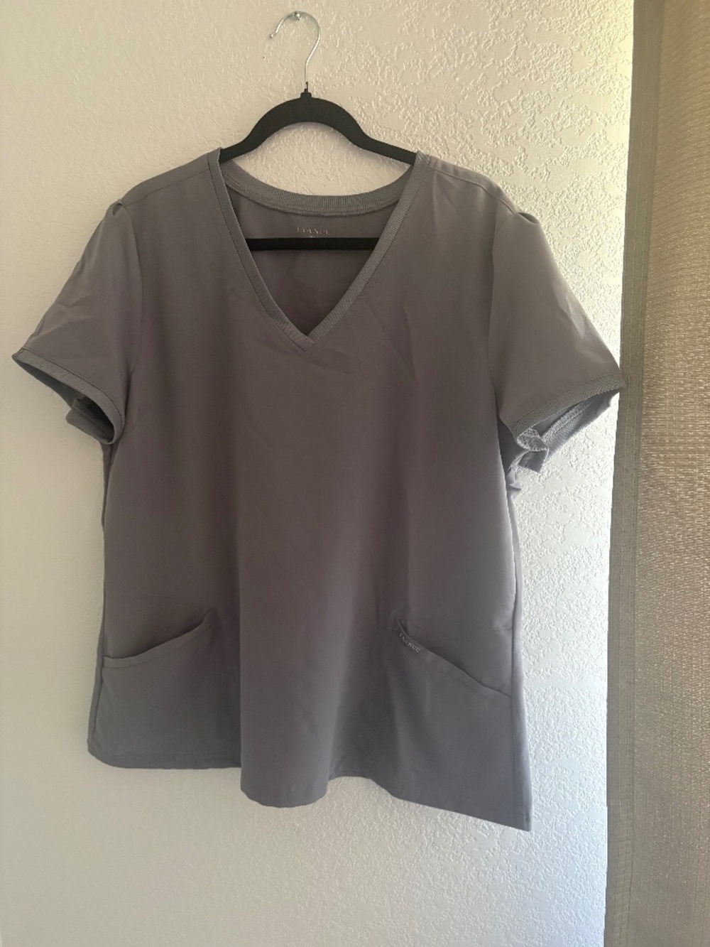 Women's Jaanuu Grey V neck Scrub Top